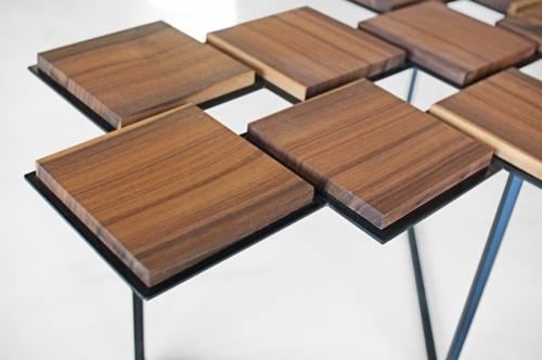 τετράγωνο επιτραπέζιο παζλ σχέδιο ξύλο σκούρο μοντέρνο