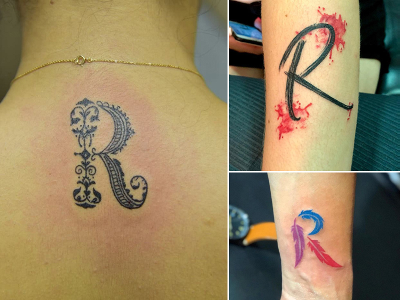 R raidžių tatuiruotės dizainas