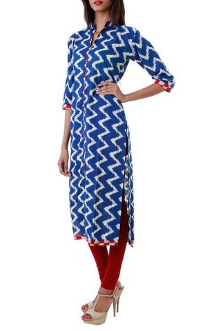 Rajasthani Geometrik Blok Baskı Kurti