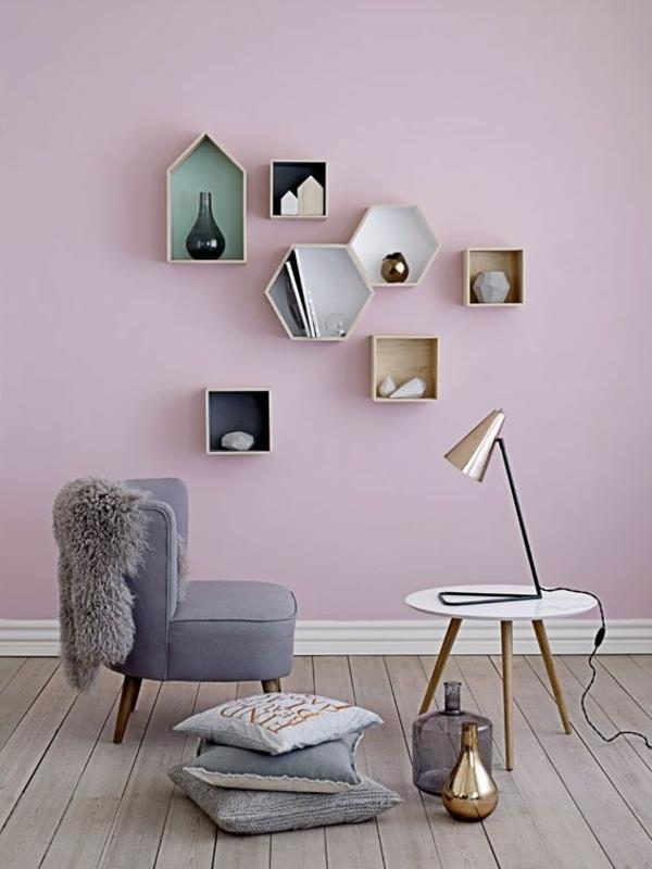 ιδέες σχεδιασμού δωματίου σχεδιασμός τοίχου με χρώματα ροζ βαφή τοίχου