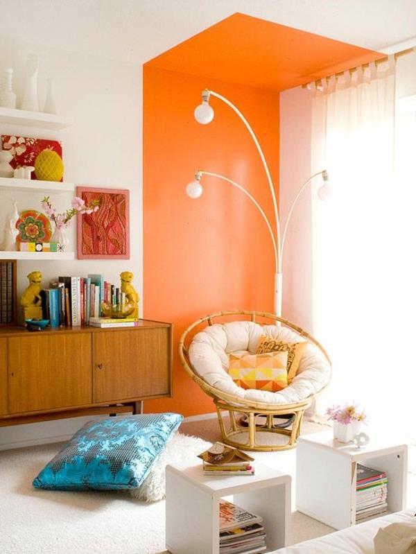 ιδέες εσωτερικού σχεδιασμού έπιπλα σαλονιού χρώμα τοίχου χρώμα πορτοκαλί χρώμα προφορά
