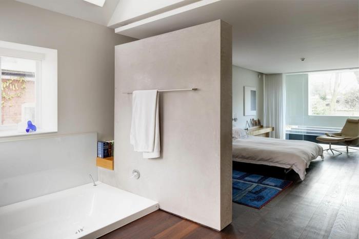 ιδέες διαχωριστικό δωματίου διαχωριστικό δωματίου κουρτίνα διαχωριστικό δωματίου ράφι λευκό διακοσμητικό τοίχο μπάνιο