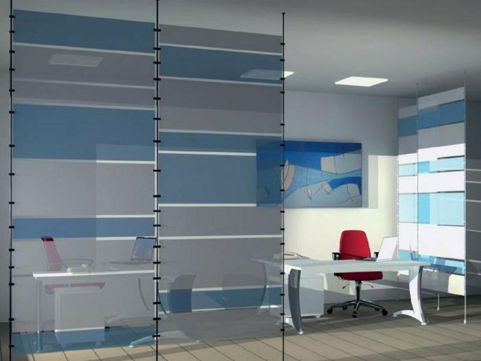 ιδέες διαχωριστικό δωματίου διαχωριστικό δωματίου κουρτίνα διαχωριστικό δωματίου βασιλικό λευκό διακοσμητικό τοίχο μπλε