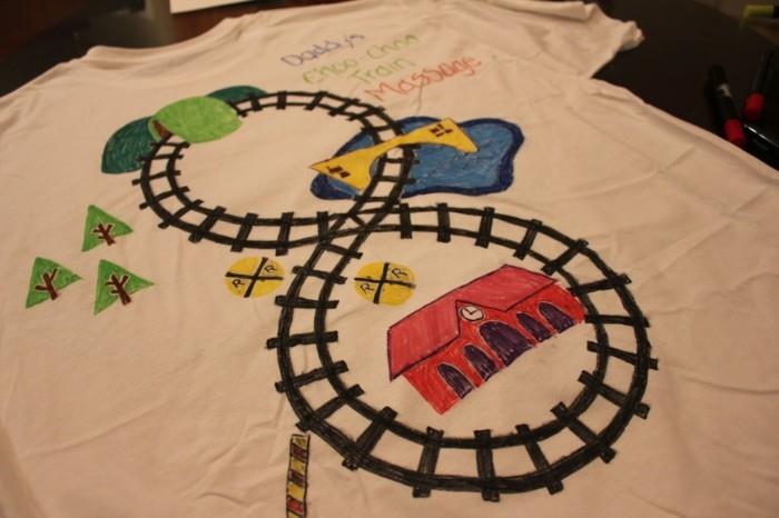 μασάζ πλάτης t -shirt σχεδιασμός σιδηρόδρομος