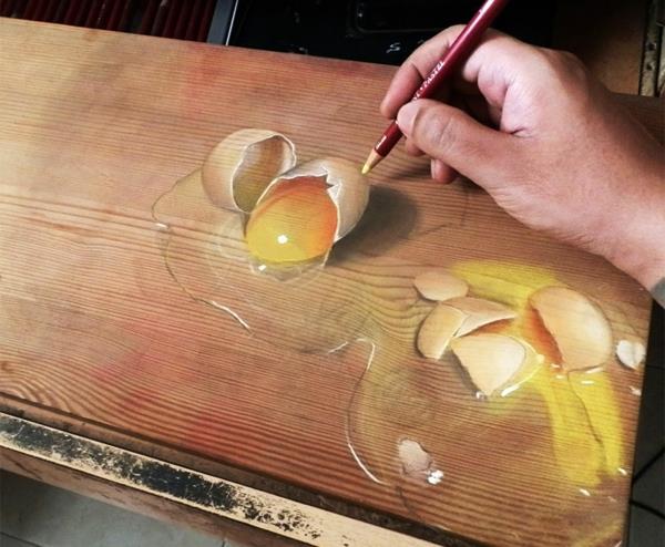 ρεαλιστικά σχέδια σε ξύλινα αυγά