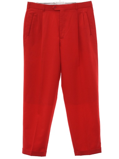 Kırmızı Pileli Pantolon