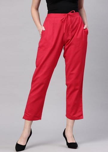 Kırmızı Pamuklu Pantolon