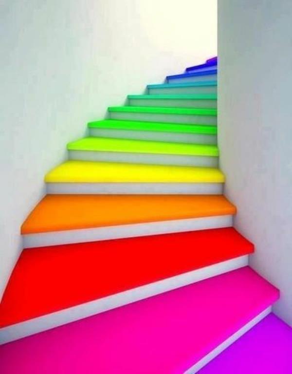 χρώματα ουράνιου τόξου σπειροειδείς σκάλες σχεδιασμός ζωντανών ιδεών
