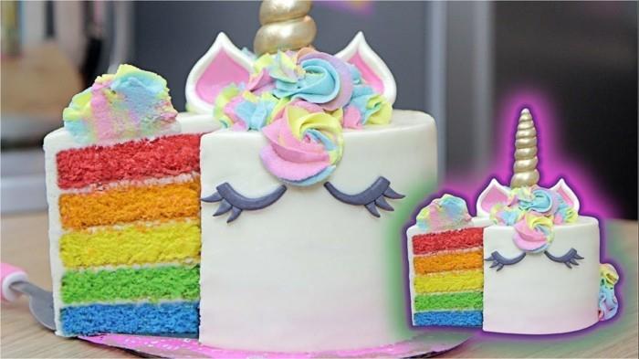 κέικ ουράνιο τόξο unikorn παιδιά γενέθλια γιορτάζουν ιδέες