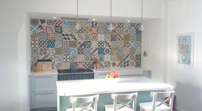 ρετρό κουζίνα πλακάκια με τραπεζαρία όμορφο μοτίβο κουζίνα πίσω τοίχο
