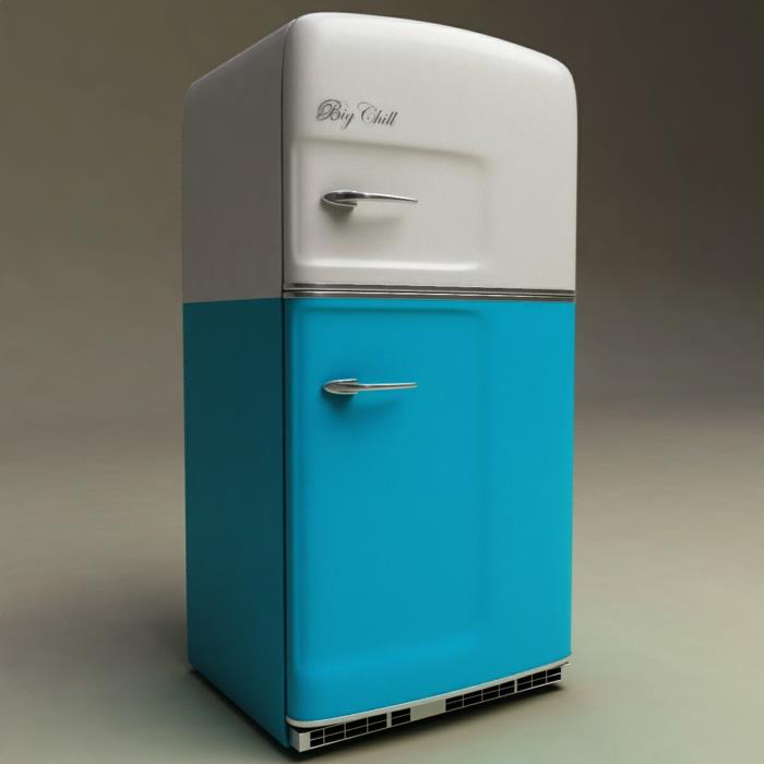 ρετρό ψυγείο μάρκας μεγάλο chill μπλε λευκό vintage