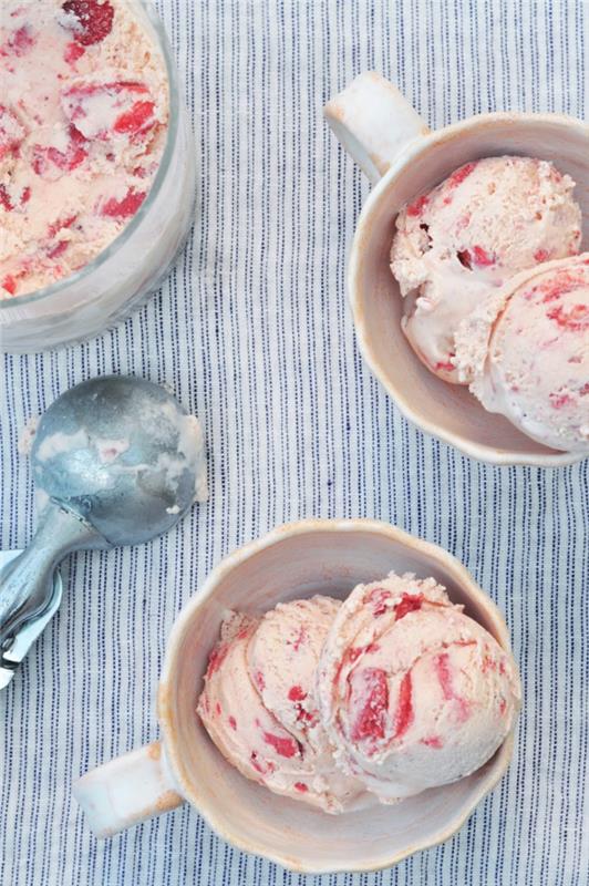 Οι συνταγές παγωτού με παγωτό φράουλα κάνουν τη μπάλα παγωτού φράουλας βιολογική