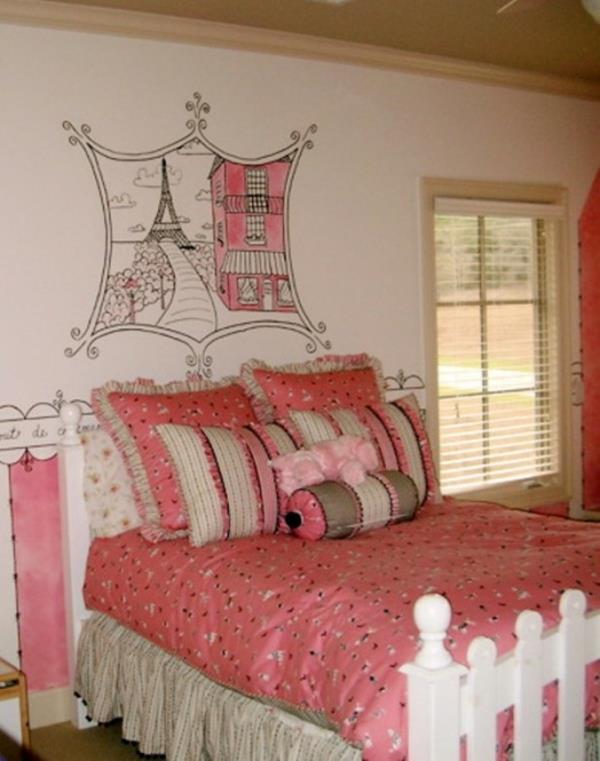 ρομαντική διακόσμηση δωματίου ροζ λευκό
