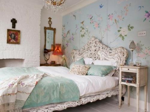 ρομαντικά σχέδια κρεβατοκάμαρας παστέλ χρώματα λουλουδάτα μοτίβα