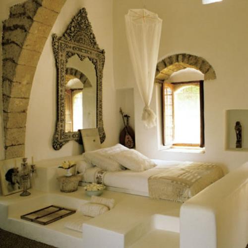 ρομαντικό υπνοδωμάτιο υπέροχος καθρέφτης τοίχου με φιλιγκράν διακοσμητικά