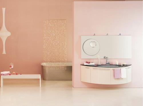ροζ μπάνιο σχεδιάζει θηλυκά μινιμαλιστικά διαχωριστικά μπανιέρας