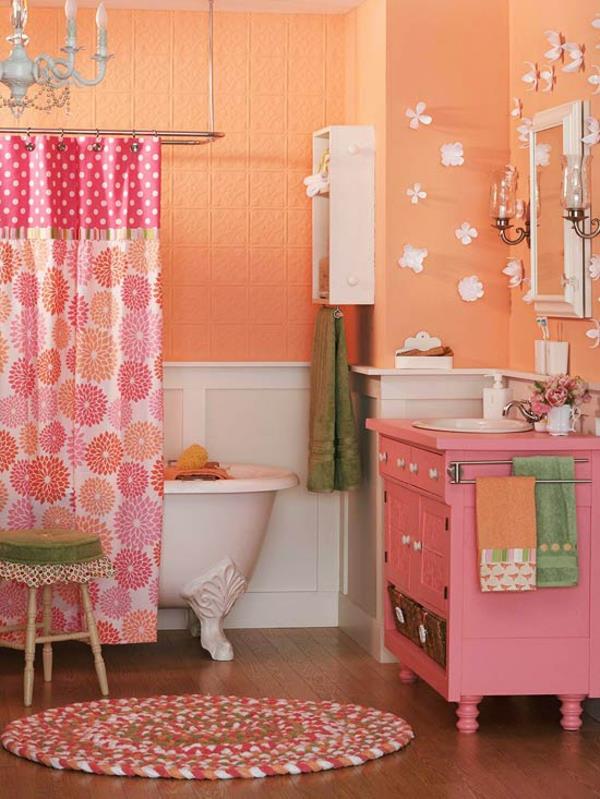 ροζ ιδέες σχεδιασμού μπάνιου έπιπλα μπάνιου