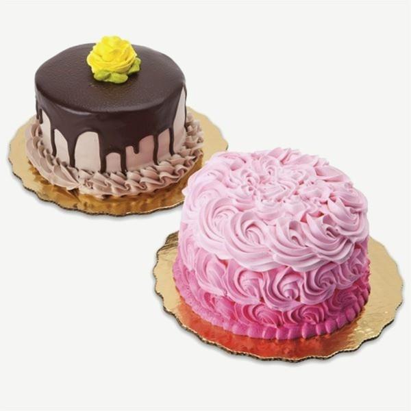 μίνι κέικ ροζ κρέμας και σοκολάτας