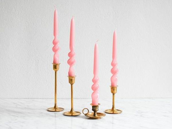 ροζ στριφτά κεριά υπέροχα DIY στριφτά κεριά