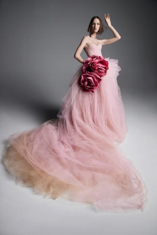 ροζ ιδέα γάμος γιορτάζουν νυφικό φόρεμα