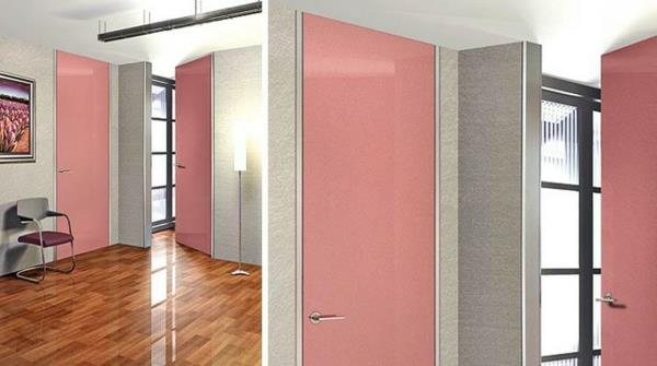 ροζ εσωτερικές πόρτες πλαισιώνουν σύγχρονες ιδέες εσωτερικού σχεδιασμού ζωντανές ιδέες