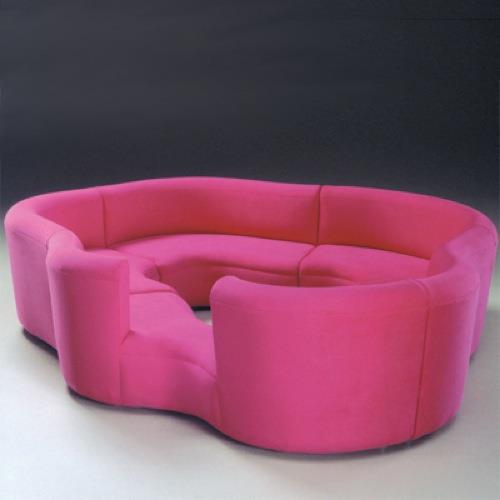 ροζ στρογγυλός φθαρμένος καναπές το omni karim rashid