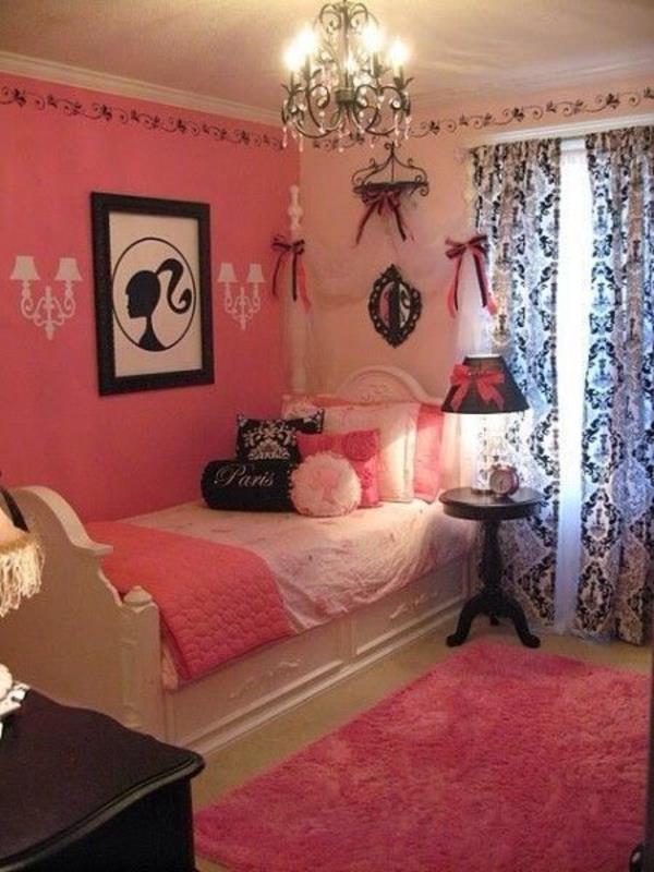 ροζ υπνοδωμάτιο μονό κρεβάτι θηλυκό