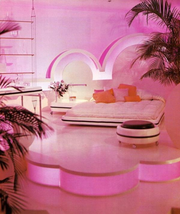 ροζ κρεβατοκάμαρα φωτιστικά πορτοκαλί μαξιλάρια
