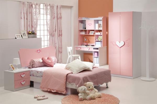 ροζ υπνοδωμάτιο πορτοκαλί λευκό τοίχο προφοράς