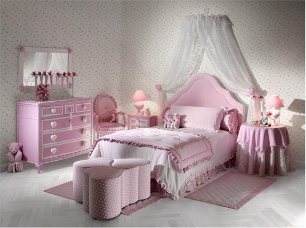 ροζ κρεβατοκάμαρα λεπτό κουβούκλιο κρεβατιού