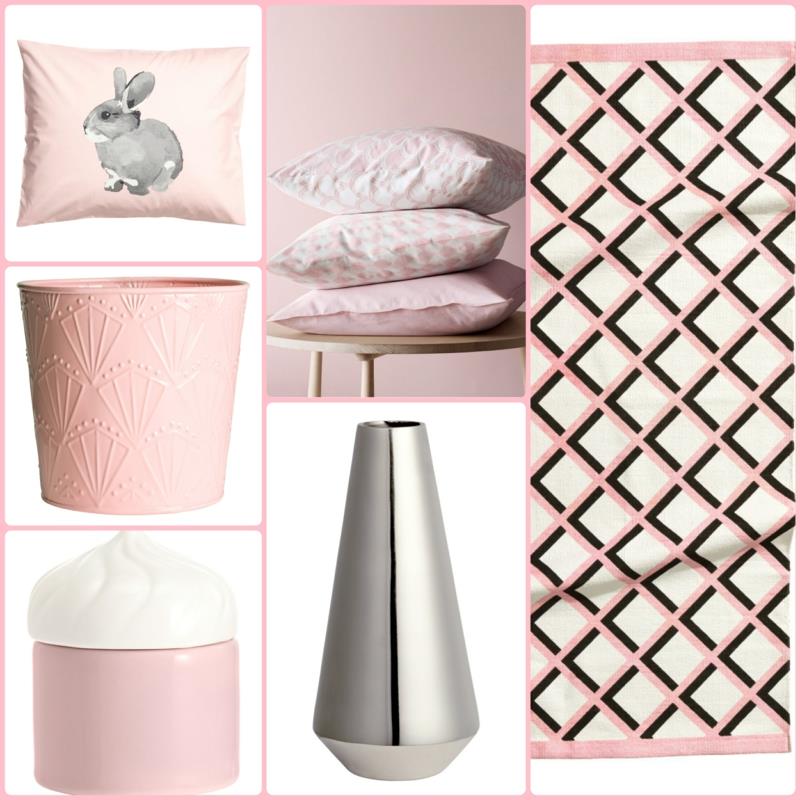 ροζ και ασημί διακοσμητικά είδη online HundM Home Sale