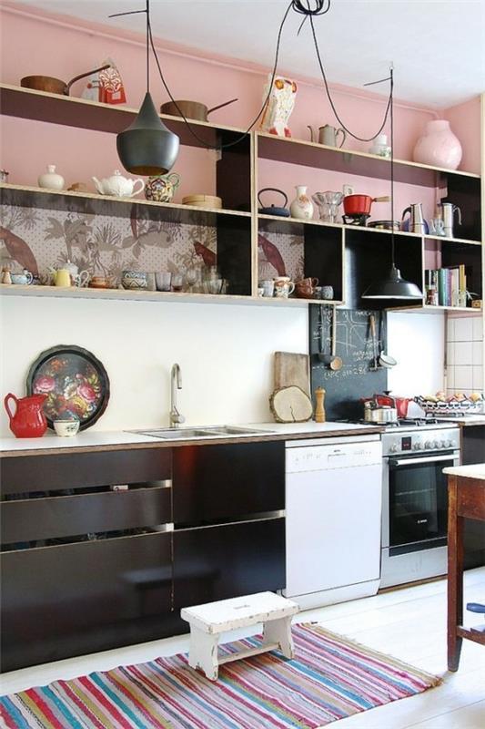 ροζ χρώμα τοίχου scandy κουζίνα επίπλωση-αλλαγή μεγέθους