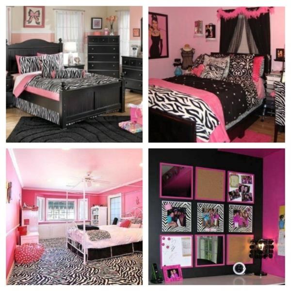 ροζ ζέβρα έφηβος δωμάτιο σχήμα κρεβάτι διακόσμηση φωτογραφία