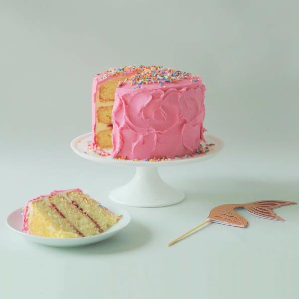 φτιάξτε μόνοι σας ροζ κέικ γοργόνας