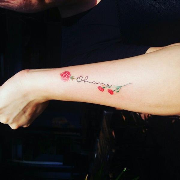 τριαντάφυλλα αντιβράχιο ohana τατουάζ