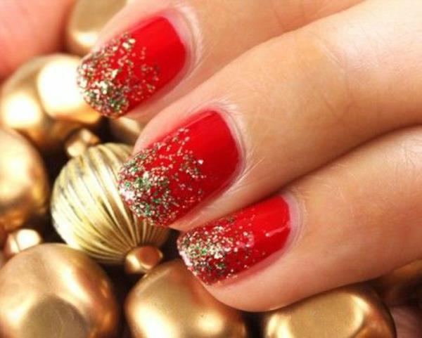 κόκκινο τζελ νύχια χριστουγεννιάτικα νύχια νύχτες εορταστικές