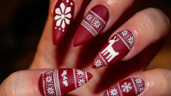κόκκινα τζελ νύχια για Χριστούγεννα κόκκινα νύχια νύχια εικόνες ματ