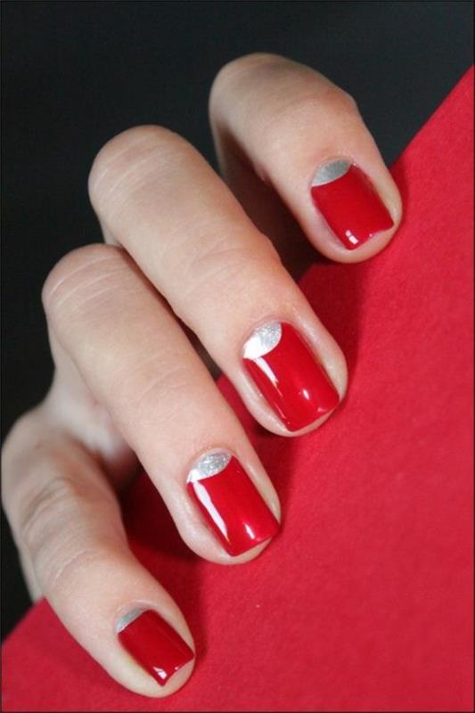 κόκκινα τζελ νύχια για Χριστούγεννα κόκκινα νύχια μοτίβα εικόνες