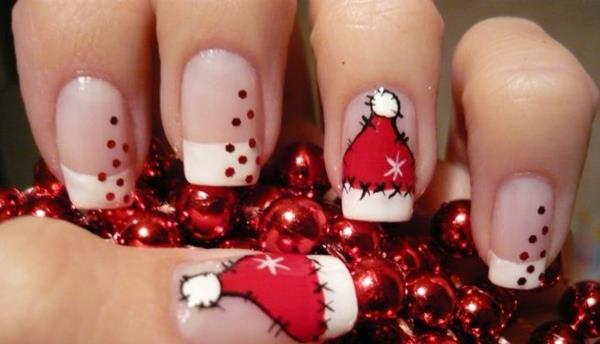 κόκκινα gel νύχια για Χριστούγεννα κόκκινα νύχια μοτίβα χειμώνα