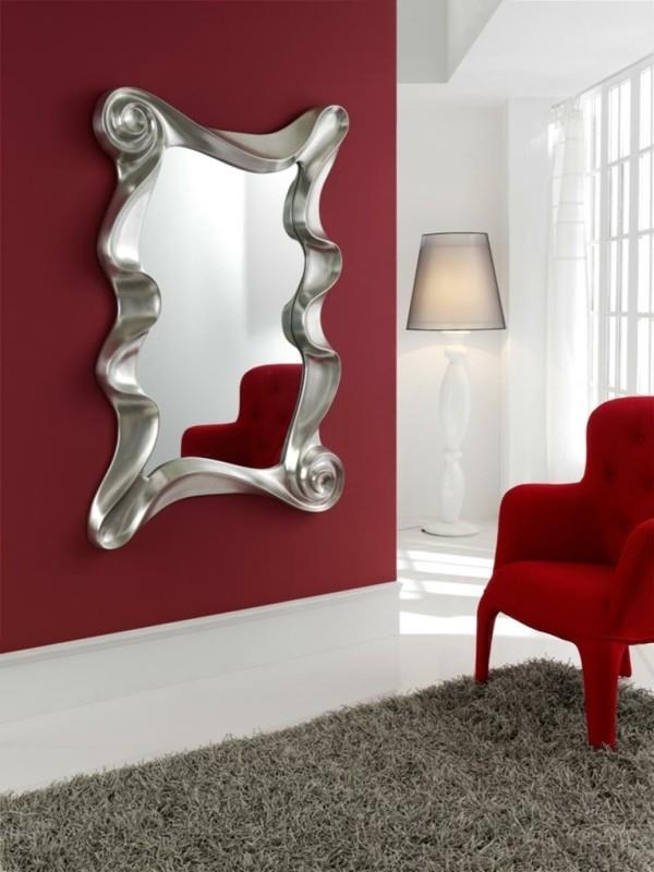 ιδέες διακόσμησης κόκκινου τόνου τοίχου καθρέφτη τοίχου
