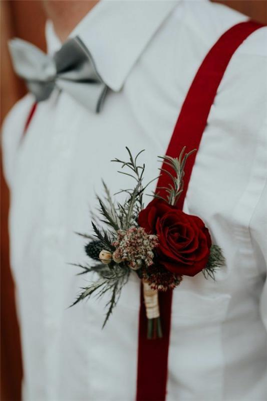 κόκκινο τριαντάφυλλο γαϊδουράγκαθο γαμπρός γαμπρός