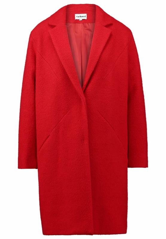 κόκκινο χειμερινό παλτό κυρίες cacharel μάλλινο παλτό κλασική κοπή