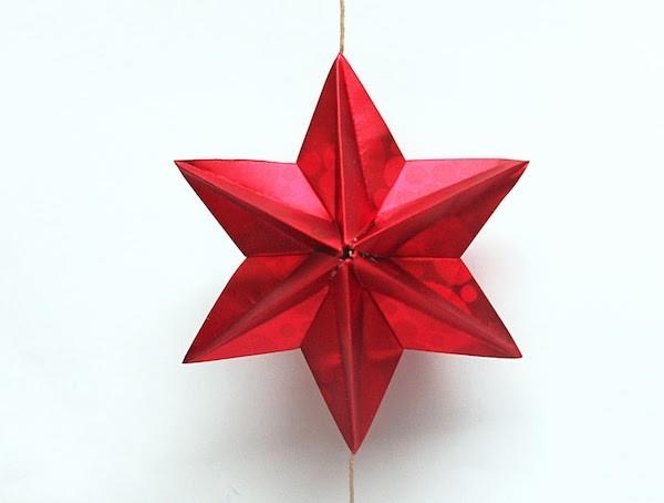 κόκκινα poinsettia από χαρτί φτιάξτε Χριστούγεννα origami μόνοι σας
