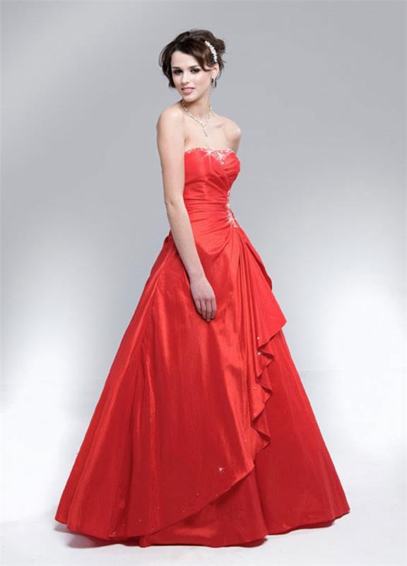 κόκκινο φόρεμα πάρτι κοσμημάτων μακρύ φόρεμα