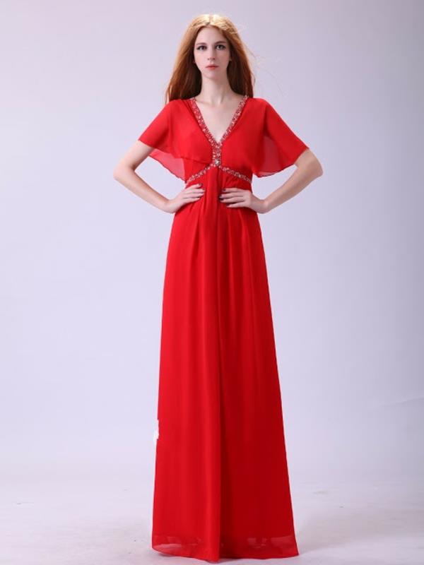 κόκκινο φόρεμα μακριά βραδινά φορέματα