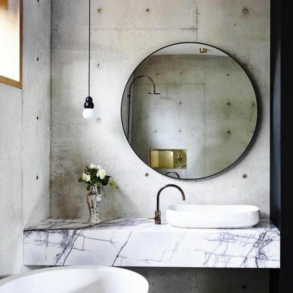 στρογγυλό καθρέφτη μπάνιου φανταχτερή μοντέρνα ιδέες μπάνιου