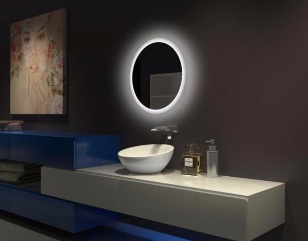 στρογγυλό καθρέφτη μπάνιου ασυνήθιστο έπιπλο μπάνιου φωτισμένο καθρέφτη μπάνιου