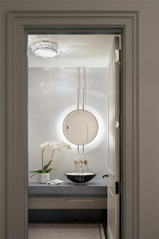 στρογγυλός καθρέφτης μπάνιου μοντέρνα επίπλωση μπάνιου καθρέφτης τοίχου φωτισμού
