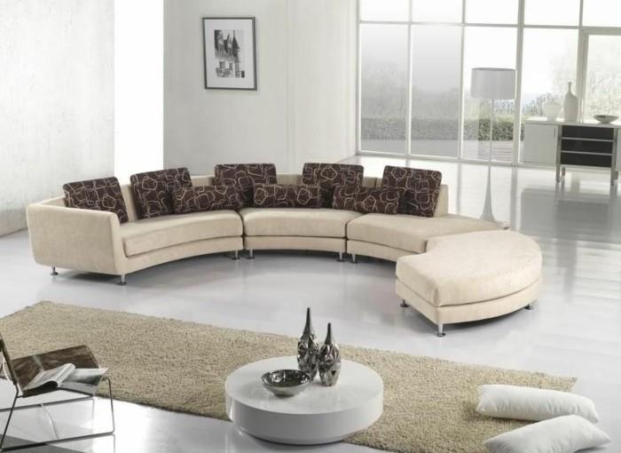 στρογγυλός καναπές μπεζ στρογγυλός καναπές χωρίζουν μοντέρνους χώρους σαλονιού