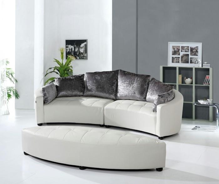 στρογγυλός καναπές πολυτελές σαλόνι καναπές λευκό δάπεδο